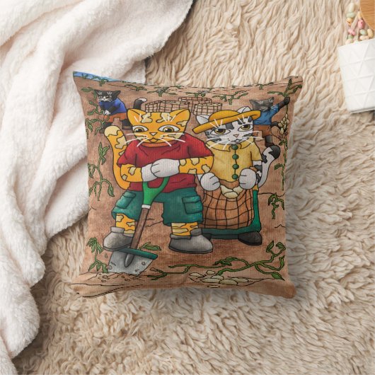 Potato Harvest Cats Kussen (Deken)