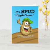 Potato Harvest Season, Spud Diggin' Time Kaart (Gele Bloem)