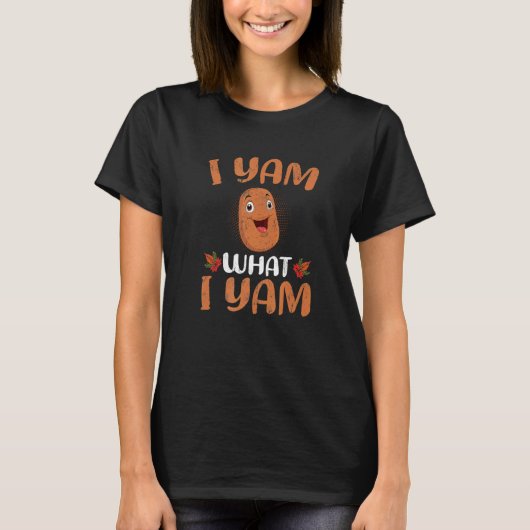 Potato  I Yam What I Yam Thanksgiving T-shirt (Voorkant)