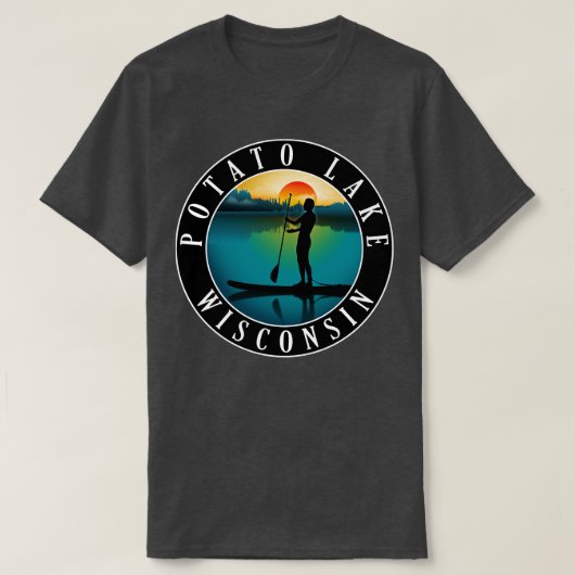 Potato Lake Wisconsin Paddleboarding T-shirt (Design voorkant)