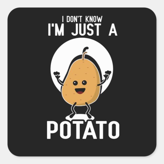 Potato Lover, Addict, friet Vierkante Sticker (Voorkant)