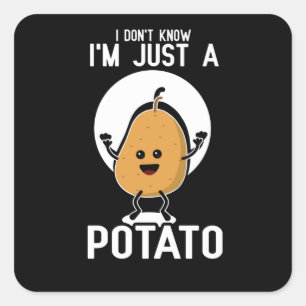 Potato Lover, Addict, friet Vierkante Sticker