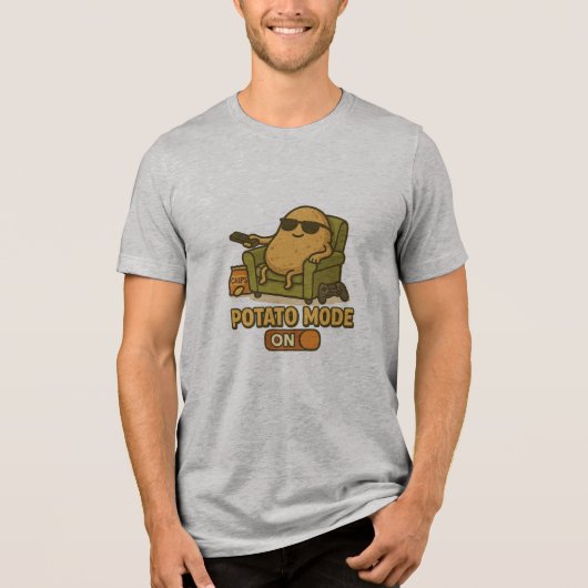 Potato Mode – Lazy Life Activated Tri-Blend Shirt (Voorkant)