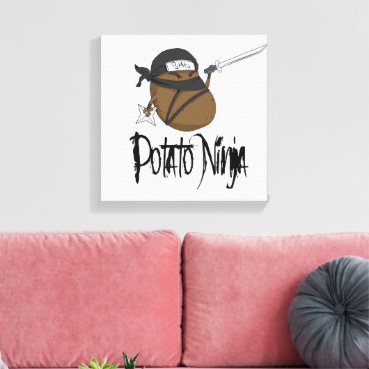 Potato Ninja Canvas Afdruk (Insitu (Woonkamer))