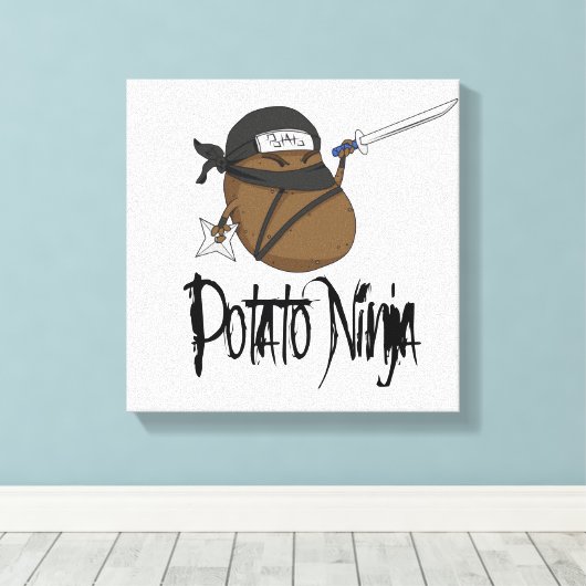 Potato Ninja Canvas Afdruk (Insitu (Houten vloer))