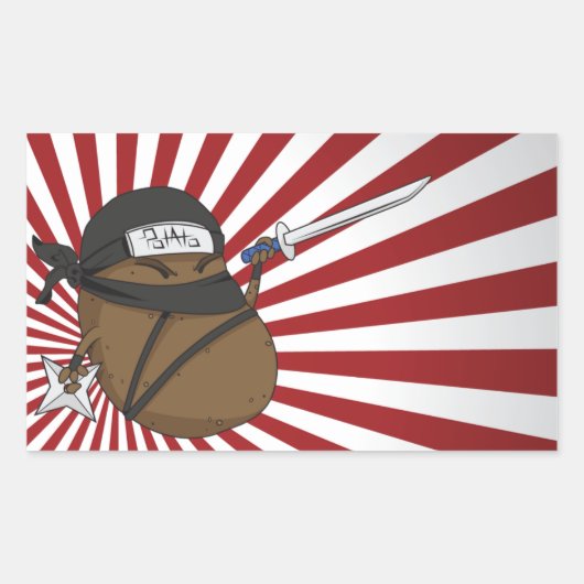 Potato Ninja Rechthoekige Sticker (Voorkant)