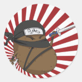 Potato Ninja Ronde Sticker (Voorkant)