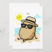 Potato On The Beach Summer Vibes Bedankkaart (Voorkant / Achterkant)