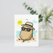 Potato On The Beach Summer Vibes Briefkaart (Staand voorkant)