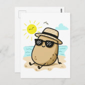 Potato On The Beach Summer Vibes Briefkaart (Voorkant / Achterkant)