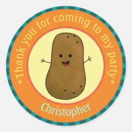 Potato Party Dank u Gepersonaliseerd Ronde Sticker