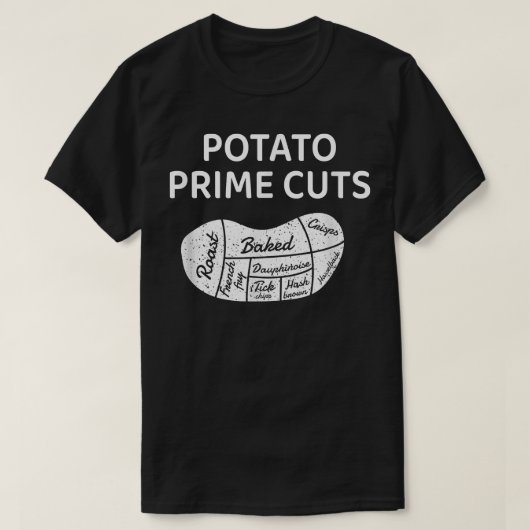 Potato Prime Cuts Chef Cook Vegan Vegetarian  T-shirt (Design voorkant)