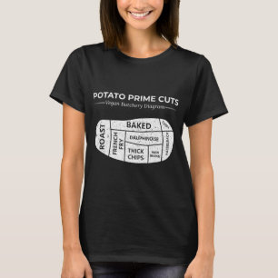 Potato Prime Cuts Funny Vegan T-shirt
