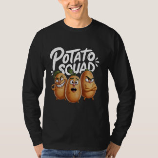 Potato Squad Funny Cartoon Friends Team Vegetable  T-shirt