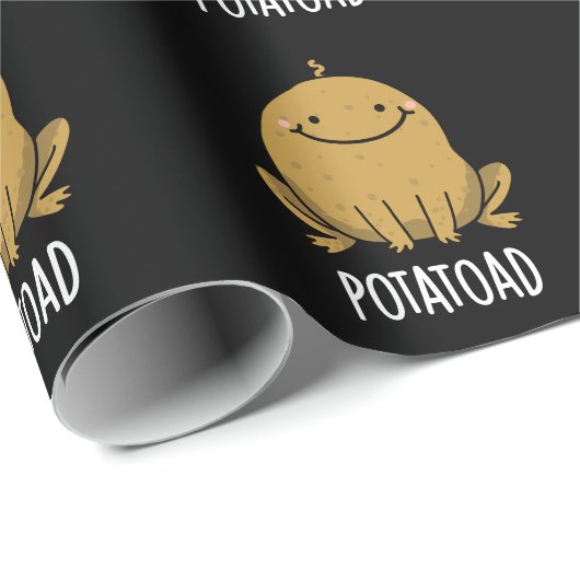 Potatoad Funny Potato Toad Pun Dark BG Cadeaupapier (Rol Hoek)