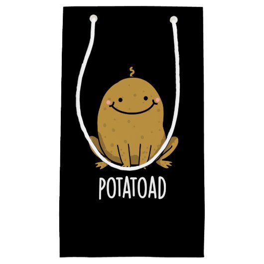 Potatoad Funny Potato Toad Pun Dark BG Klein Cadeauzakje (Voorkant)