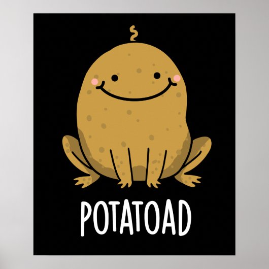 Potatoad Funny Potato Toad Pun Dark BG Poster (Voorkant)