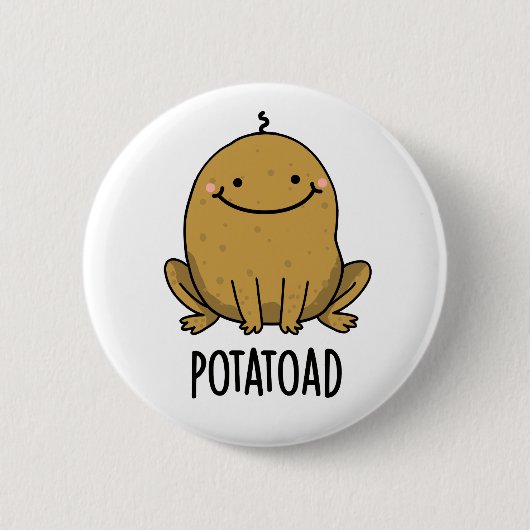 Potatoad Funny Potato Toad Pun Ronde Button 5,7 Cm (Voorkant)