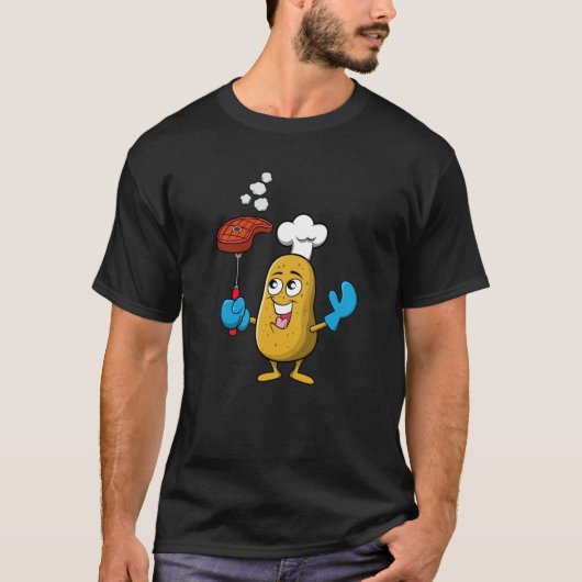 Potatoe Barbecue Steak Summer Hobby Chef T-shirt (Voorkant)