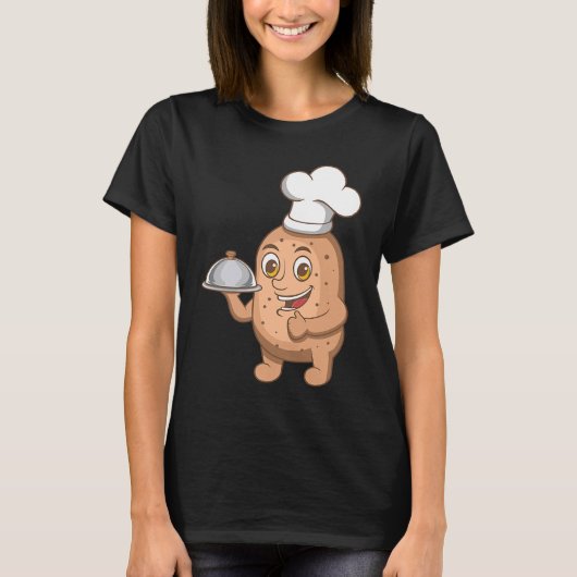 Potatoe Hobby Chef Ironic Vegetable Cooking T-shirt (Voorkant)