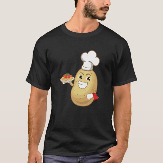 Potatoe Serving Spaghetti Restaurant Hobby Chef T-shirt (Voorkant)
