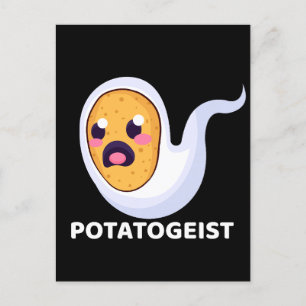 Potatogeist Spooky Spud Potato - Cute Halloween Briefkaart