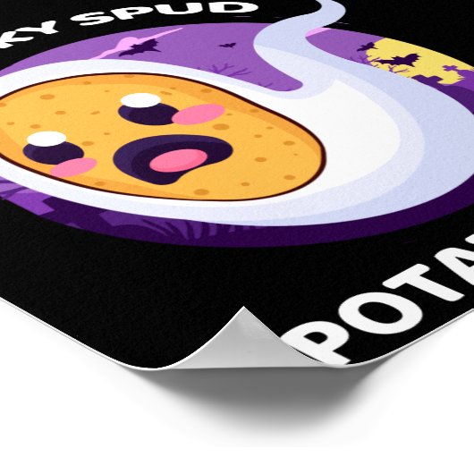 Potatogeist Spooky Spud Potato - Cute Halloween Poster (Hoek)