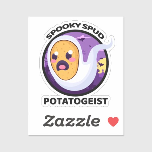 Potatogeist Spooky Spud Potato - Cute Halloween Sticker (Vel)