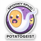 Potatogeist Spooky Spud Potato - Cute Halloween Sticker (Voorkant)