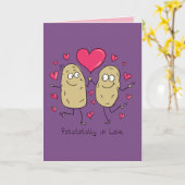 Potatotaal in Love Valentijn Potato Wenskaart Kaart (Gele Bloem)