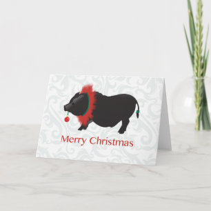 Potbellied Pig Merry kerstdesign Feestdagen Kaart