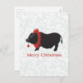 Potbellied Pig Merry kerstdesign Feestdagenkaart (Voorkant / Achterkant)