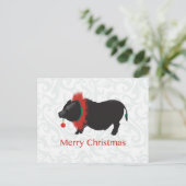Potbellied Pig Merry kerstdesign Feestdagenkaart (Staand voorkant)