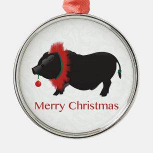 Potbellied Pig Merry kerstdesign Metalen Ornament