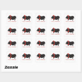 Potbellied Pig Merry kerstdesign Vierkante Sticker (Vel)