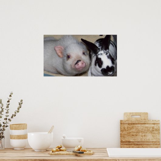 Potbelly Pig en Friend Poster (Keuken)
