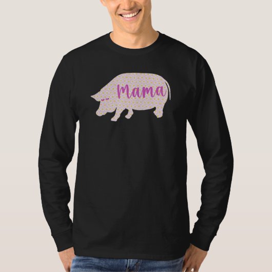 Potbelly Pig mama Daisy Silhouette Moeder D T-shirt (Voorkant)