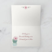 Potcactus en hagedis zuidwestelijke verjaardag kaart (Binnen)