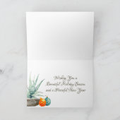 Potcactus en kerstversiering feestdagen kaart (Binnen)