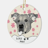 Potcake hond gepersonaliseerde hand tekening keramisch ornament (Links)