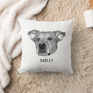 Potcake hond gepersonaliseerde hand tekening kussen