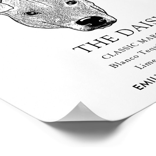 Potcake Hondenbruiloft Handtekening Drink Teken Poster (Hoek)