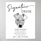 Potcake Hondenbruiloft Handtekening Drink Teken Poster (Voorkant)