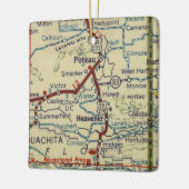 Poteau OK en Heavener Oklahoma Map Keramisch Ornament (Links)