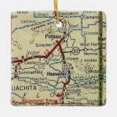 Poteau OK en Heavener Oklahoma Map Keramisch Ornament (Voorkant)