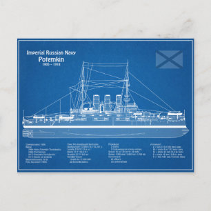 Potemkin - Schip Blauwdruk Plannen ABD Briefkaart