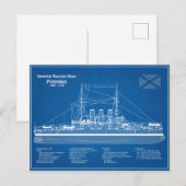 Potemkin - Schip Blauwdruk Plannen ABD Briefkaart (Voorkant / Achterkant)