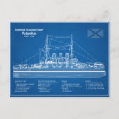 Potemkin - Schip Blauwdruk Plannen ABD Briefkaart (Voorkant)
