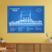 Potemkin - Schip Blauwdruk Plannen ABD Canvas Afdruk (Insitu (Woonkamer))