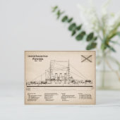 Potemkin - Schip Blauwdruk Plannen SD Briefkaart (Staand voorkant)